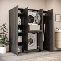 Roomart Waschmaschinenschrank DORA-I 160 cm, Schwarz Eiche, 186 cm hoch, Bild 3
