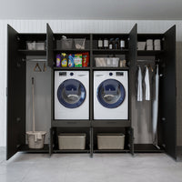 Roomart Waschmaschinenschrank SERIE 3 254 cm, Schwarz-Eiche, 205 cm hoch