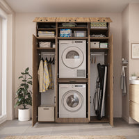 Roomart Waschmaschinenschrank DORA-I 160 cm, Eiche, 230 cm hoch, Bild 4
