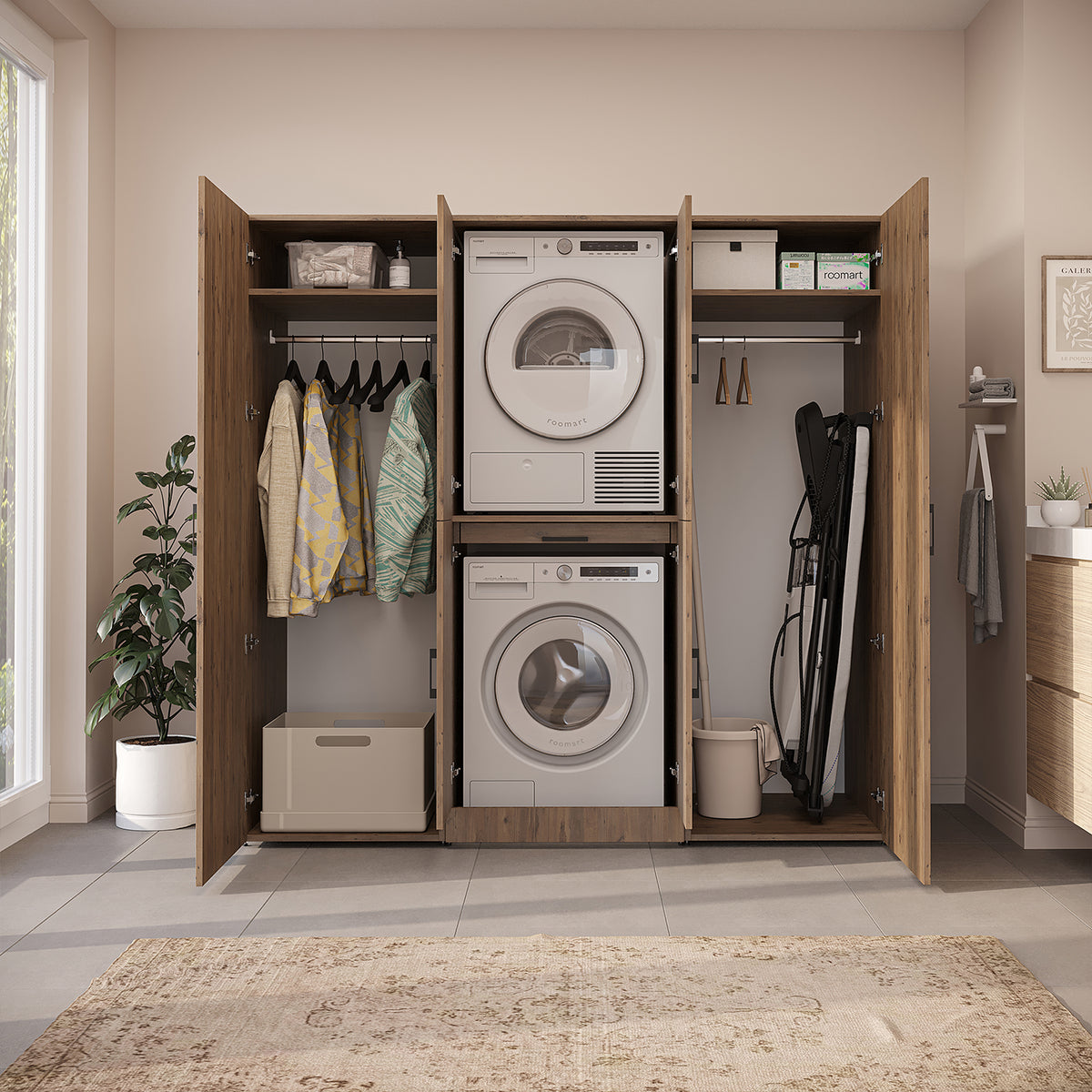 Roomart Waschmaschinenschrank DORA-I 190 cm, Eiche, 186 cm hoch, Bild 4