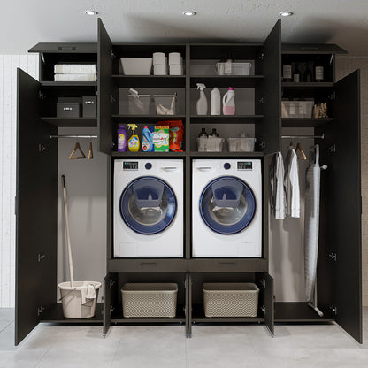 Roomart Waschmaschinenschrank SERIE 3 254 cm, Schwarz-Eiche, 240 cm hoch