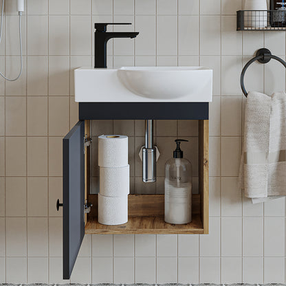 Roomart wastafelonderkast PUNTO, 46,5 cm, kraangat links, in 4 kleuren