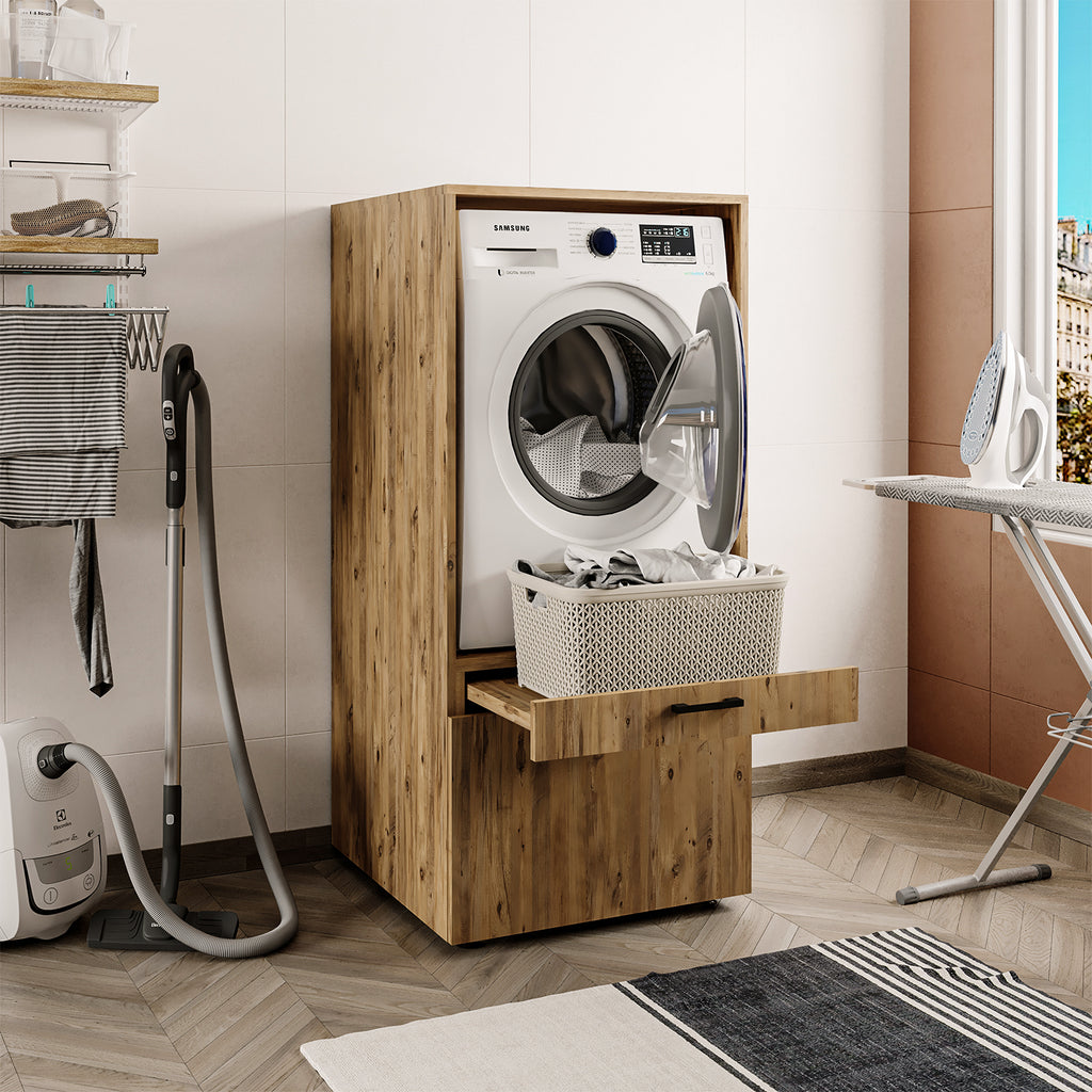 Roomart wasmachinekast SERIE 2, 67 cm, met uittrekplateau en lade, in 3 kleuren