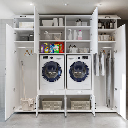 Roomart Waschmaschinenschrank SERIE 3 254 cm, Weiß, 240 cm hoch