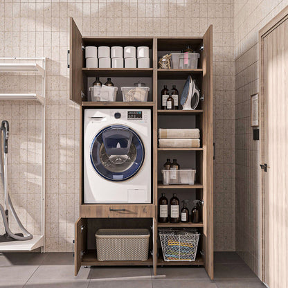 Roomart Waschmaschinenschrank SERIE 3 112 cm, Eiche, 205 cm hoch