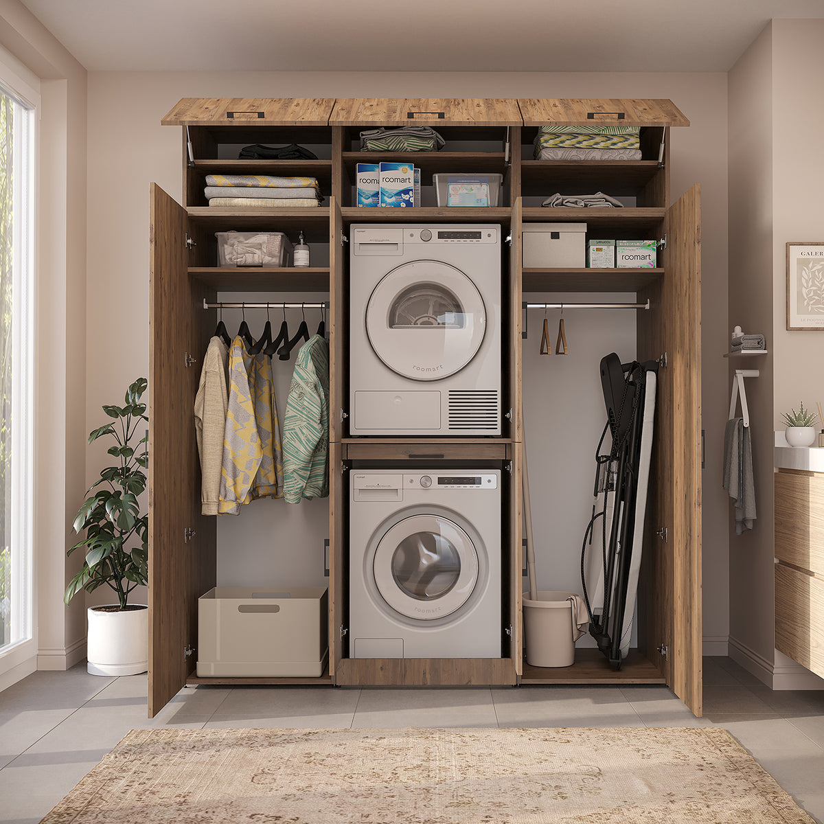 Roomart Waschmaschinenschrank DORA-I 190 cm, Eiche, 230 cm hoch, Bild 5