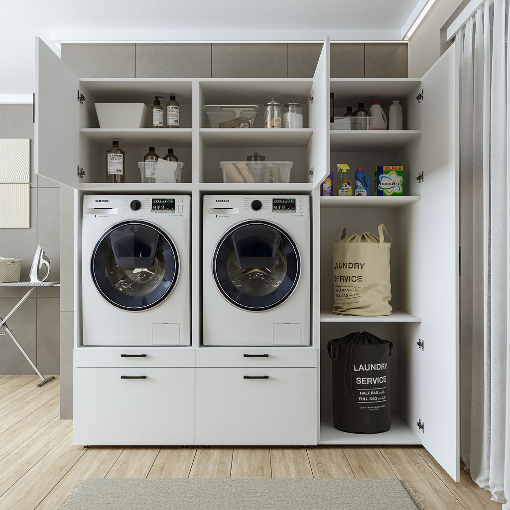Roomart wasmachinekast SERIE 2, 194 cm, dubbele kast met hoge kast, in 3 kleuren