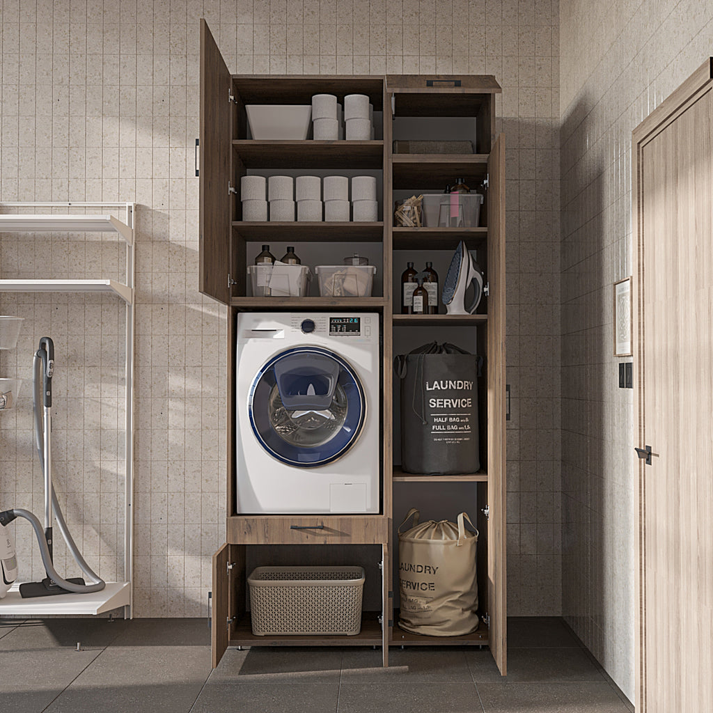 Roomart Waschmaschinenschrank SERIE 3 112 cm, Eiche, 240 cm hoch