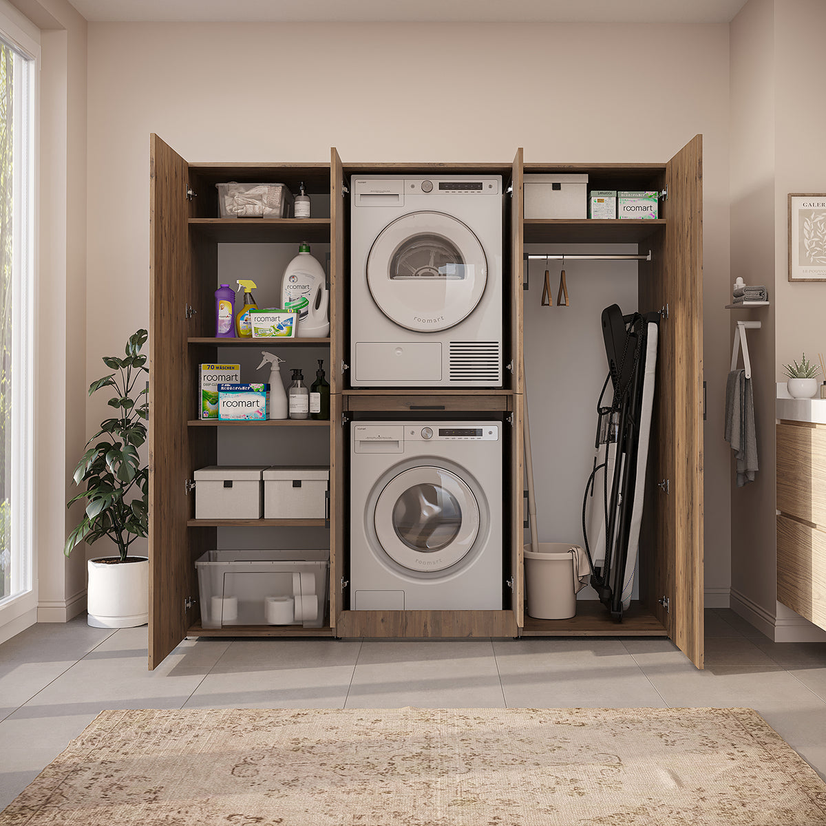 Roomart Waschmaschinenschrank DORA-I 190 cm, Eiche, 186 cm hoch, Bild 5