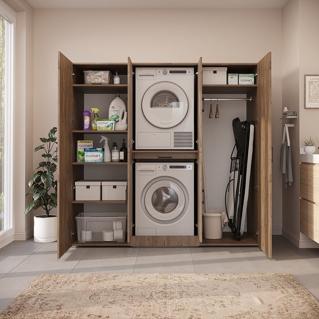 Roomart Waschmaschinenschrank DORA-I 190 cm, Eiche, 186 cm hoch, Bild 5