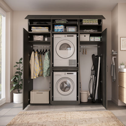 Roomart Waschmaschinenschrank DORA-I 190 cm, Schwarz Eiche, 230 cm hoch, Bild 5