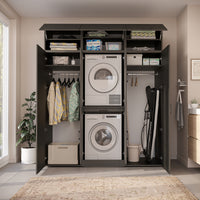 Roomart Waschmaschinenschrank DORA-I 190 cm, Schwarz Eiche, 230 cm hoch, Bild 5