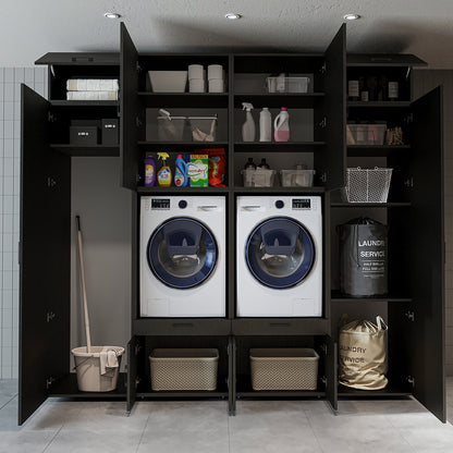 Roomart Waschmaschinenschrank SERIE 3 254 cm, Schwarz-Eiche, 240 cm hoch