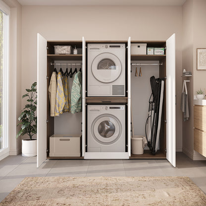 Roomart Waschmaschinenschrank DORA-I 190 cm, Weiß Eiche, 186 cm hoch, Bild 5