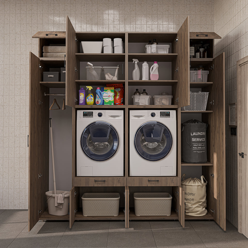 Roomart Waschmaschinenschrank SERIE 3 224 cm, Eiche, 240 cm hoch