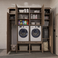 Roomart Waschmaschinenschrank SERIE 3 224 cm, Eiche, 240 cm hoch