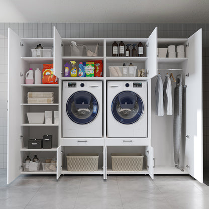 Roomart Waschmaschinenschrank SERIE 3 254 cm, Weiß, 205 cm hoch