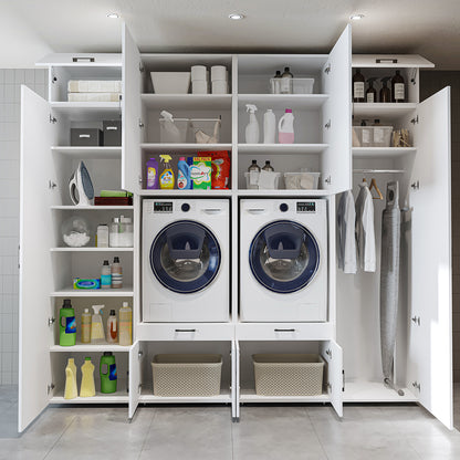 Roomart Waschmaschinenschrank SERIE 3 254 cm, Weiß, 240 cm hoch