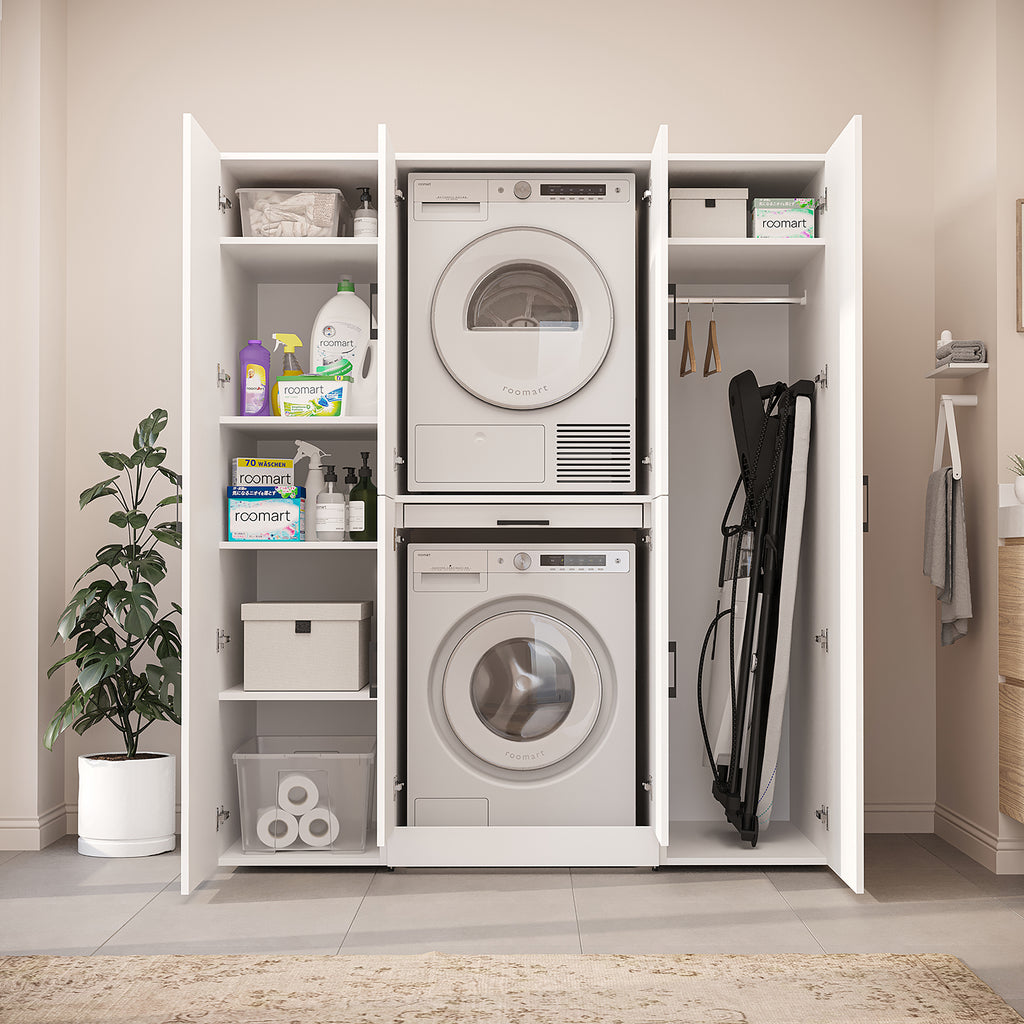 Roomart Waschmaschinenschrank DORA-I 160 cm, Weiß, 186 cm hoch, Bild 6