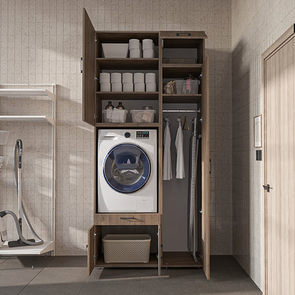 Roomart Waschmaschinenschrank SERIE 3 112 cm, Eiche, 240 cm hoch