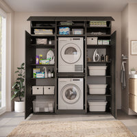 Roomart Waschmaschinenschrank DORA-I 190 cm, Schwarz Eiche, 230 cm hoch, Bild 6