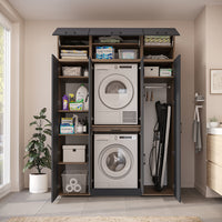 Roomart Waschmaschinenschrank DORA-I 160 cm, Anthrazit Eiche, 230 cm hoch, Bild 6