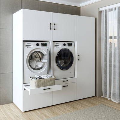 Roomart wasmachinekast SERIE 2, 194 cm, dubbele kast met hoge kast, in 3 kleuren