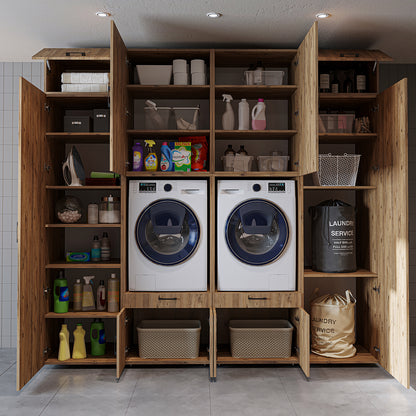Roomart Waschmaschinenschrank SERIE 3 254 cm, Eiche, 240 cm hoch