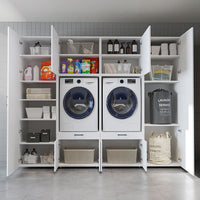 Roomart Waschmaschinenschrank SERIE 3 254 cm, Weiß, 205 cm hoch