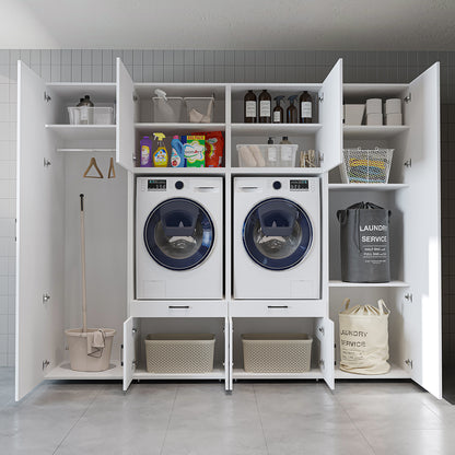 Roomart Waschmaschinenschrank SERIE 3 254 cm, Weiß, 205 cm hoch