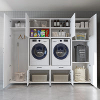Roomart Waschmaschinenschrank SERIE 3 254 cm, Weiß, 205 cm hoch
