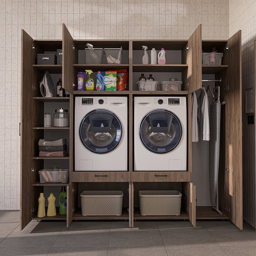 Roomart Waschmaschinenschrank SERIE 3 224 cm, Eiche, 205 cm hoch