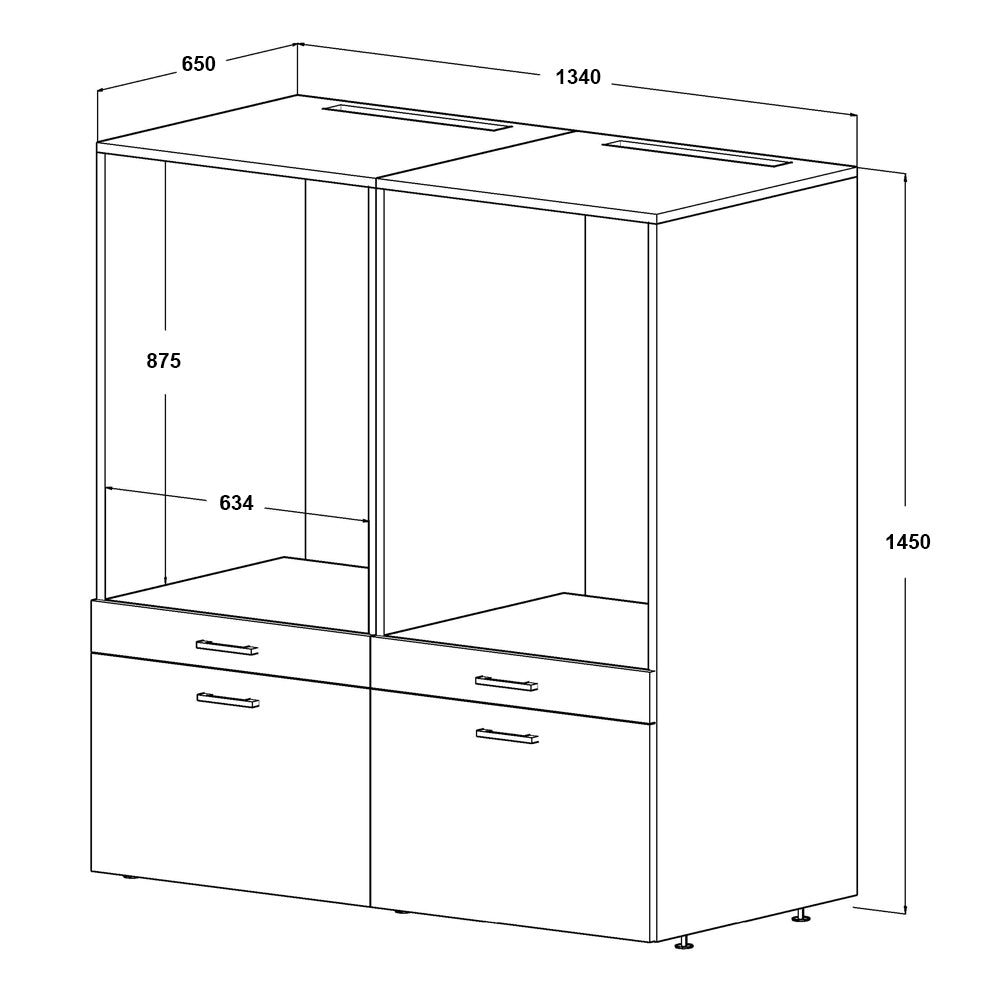 Roomart Waschmachinen Doppelschrrank Überbauschrank, 134 cm Breit, mit Ausziehbrett, in 3 Farben Roomart Waschmachinen Doppelschrrank Überbauschrank, 134 cm Breit, mit Ausziehbrett, in 3 Farben - waschmaschinenschrank, waschmaschinenregal, waschturm, schr