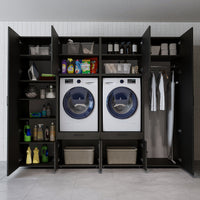 Roomart Waschmaschinenschrank SERIE 3 254 cm, Schwarz-Eiche, 205 cm hoch