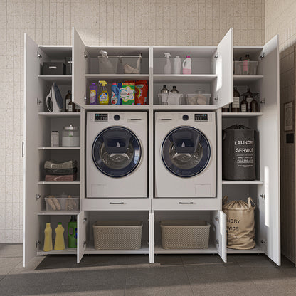 Roomart Waschmaschinenschrank SERIE 3 224 cm, Weiß, 205 cm hoch