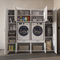 Roomart Waschmaschinenschrank SERIE 3 224 cm, Weiß, 205 cm hoch