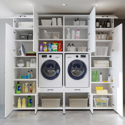 Roomart Waschmaschinenschrank SERIE 3 254 cm, Weiß, 240 cm hoch