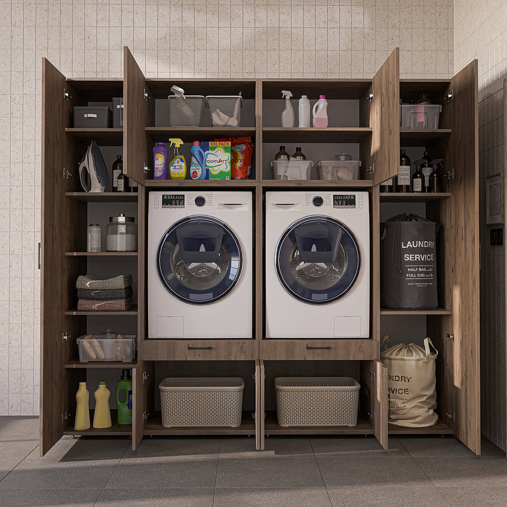 Roomart Waschmaschinenschrank SERIE 3 224 cm, Eiche, 205 cm hoch