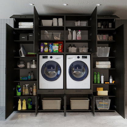 Roomart Waschmaschinenschrank SERIE 3 254 cm, Schwarz-Eiche, 240 cm hoch