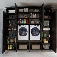 Roomart Waschmaschinenschrank SERIE 3 254 cm, Schwarz-Eiche, 240 cm hoch