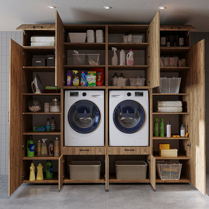 Roomart Waschmaschinenschrank SERIE 3 254 cm, Eiche, 240 cm hoch