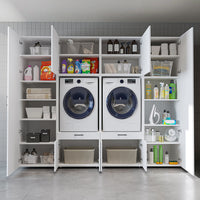 Roomart Waschmaschinenschrank SERIE 3 254 cm, Weiß, 205 cm hoch