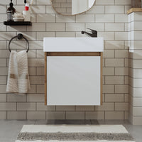 Roomart, MINI Unterschrank mit Waschbecken 50cm Gäste WC Badezimmer Möbel in 5 Farben - und, spiegelschrank, günstige, sets, mobel, ohne, siphon, keramik, badmöbelset, badmobelsets, landhausstil, standwaschtisch, standwaschbecken, badschrank, aufsatzbecke