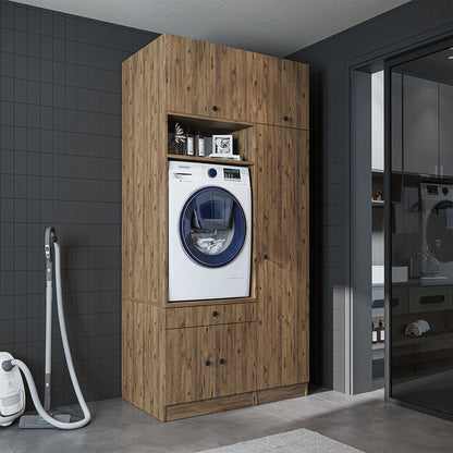 Roomart wasmachinekast SERIE 3, 112 cm, met hoge kast en uittrekbaar blad, in 3 kleuren