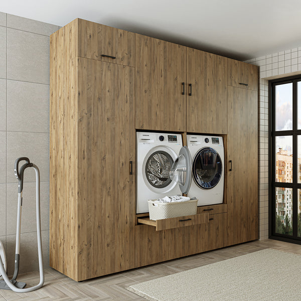Roomart wasmachinekast SERIE 2 met 2 hoge kasten, 254 cm, in 3 kleuren