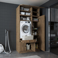 Roomart wasmachinekast SERIE 3, 112 cm, met hoge kast en uittrekbaar blad, in 3 kleuren