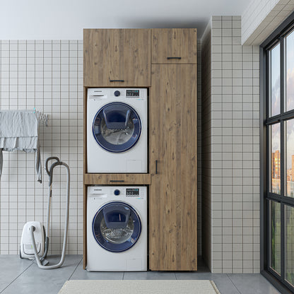 Roomart wasmachinekast DUO-I, 112 cm, met hoge kast en uittrekplank, in 3 kleuren