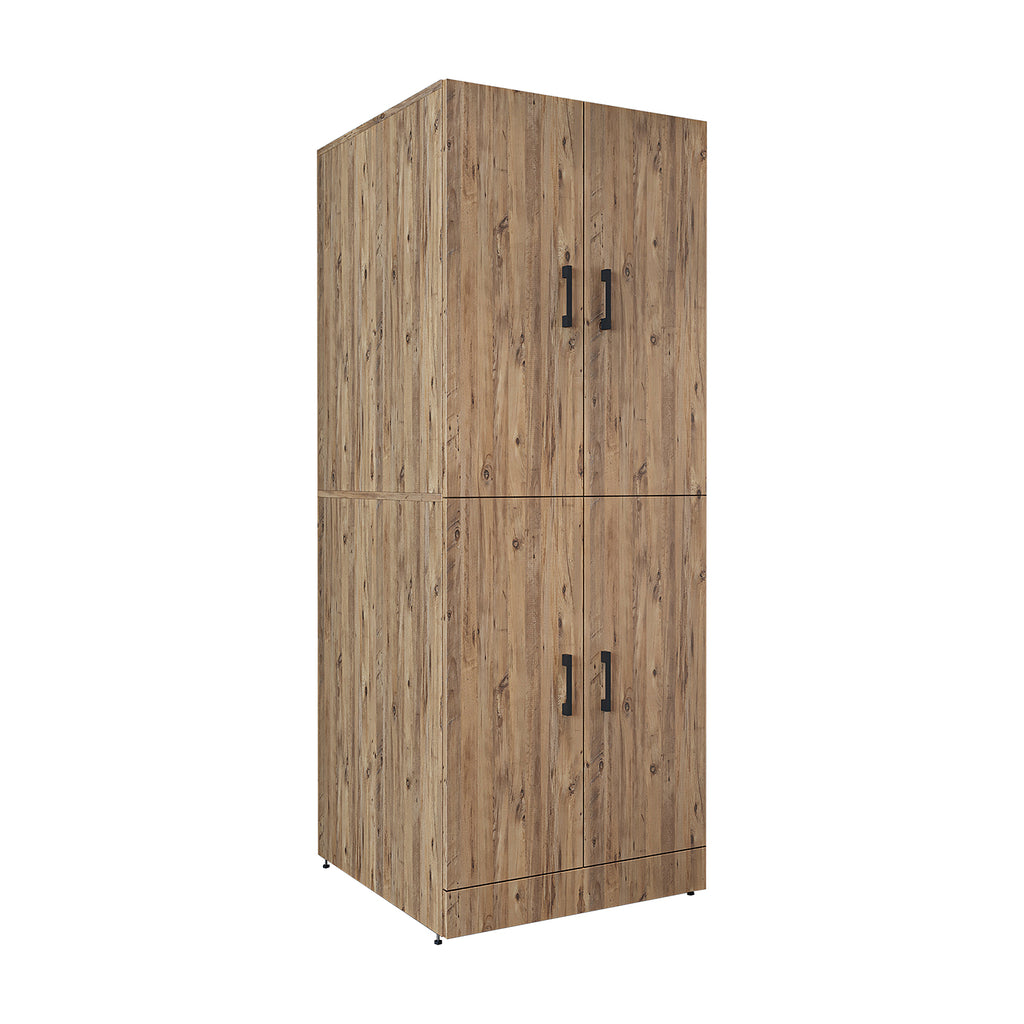 Roomart Waschmaschinenschrank " DORA " für Trockner & Waschmaschine, in 4 Farben, mit Türen & Ausziehbrett • Weiß • Weiß Eiche • Anthrazit Eiche • Eiche - waschmaschinenschrank, waschmaschinenregal, waschturm, schrank, weiß, waschmaschinen, unterschrank, 