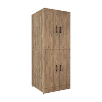 Roomart Waschmaschinenschrank " DORA " für Trockner & Waschmaschine, in 4 Farben, mit Türen & Ausziehbrett • Weiß • Weiß Eiche • Anthrazit Eiche • Eiche - waschmaschinenschrank, waschmaschinenregal, waschturm, schrank, weiß, waschmaschinen, unterschrank, 