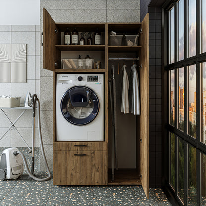 Roomart wasmachinekast SERIE 2, 112 cm, met hoge kast en uittrekplank, in 3 kleuren